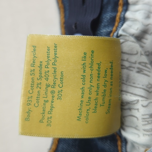 Thereabouts Adjustable Waist Straight Leg Denim Jeans 18 Blue Pockets Whiskering - Picture 10 of 16